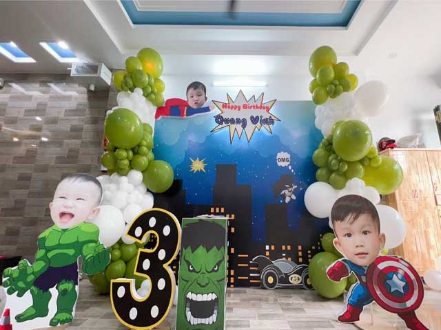 Trang trí sinh nhật cho bé trai chủ để siêu anh hùng