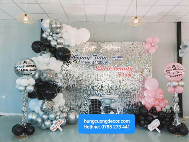 Backdrop chụp ảnh với rèm sequin lấp lánh