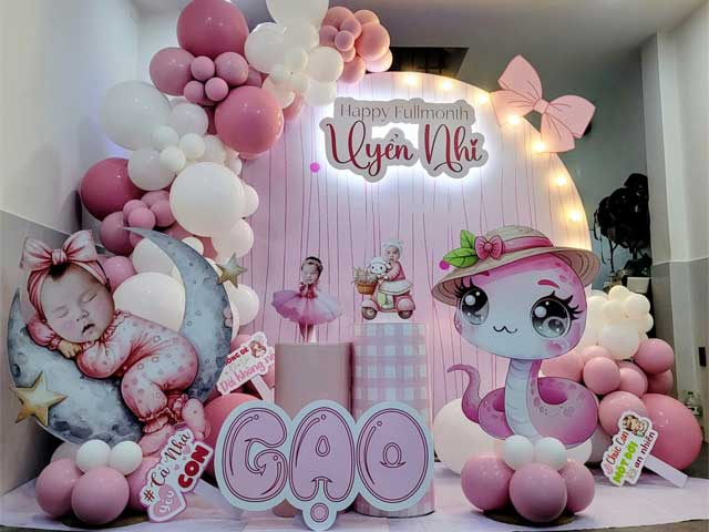 Backdrop Thôi Nôi Tuổi Rắn Đẹp