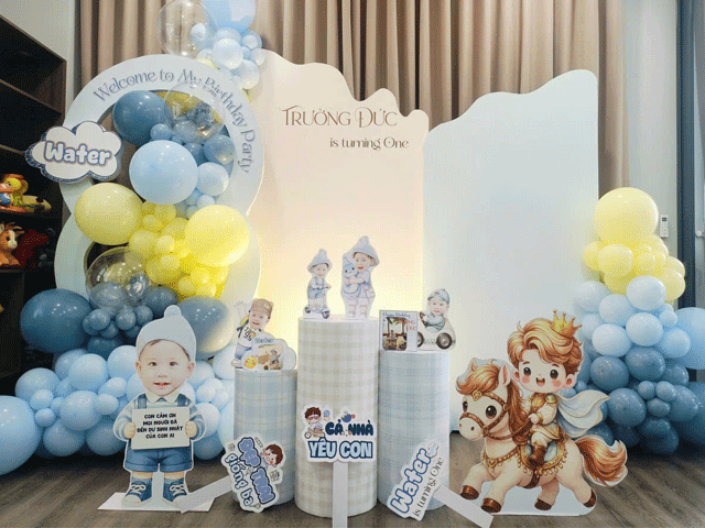 Backdrop Thôi Nôi Bé Trai Tuổi Tỵ