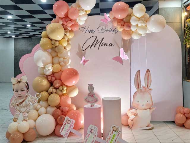 Backdrop Thôi Nôi Cho Bé Gái Tuổi Tỵ