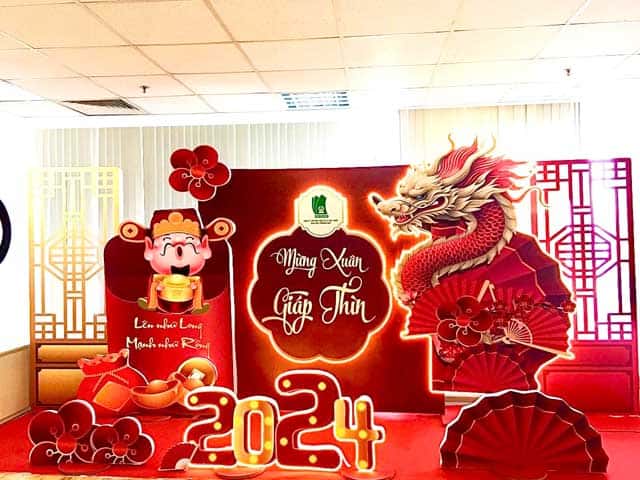 Backdrop Tiệc Year End Party 3d Đẹp