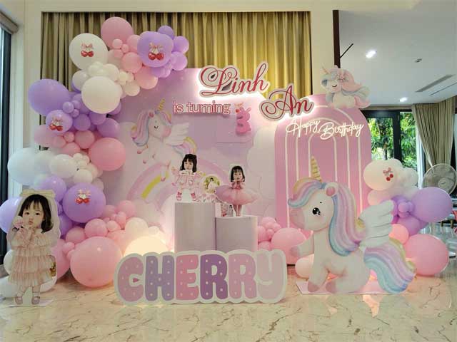 Trang Trí Sinh Nhật Bé Gái Elsa, Unicorn, Hello Kitty