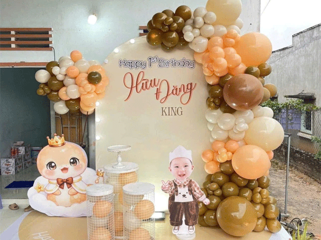 Cổng Bong Bóng Thôi Nôi Bé Trai