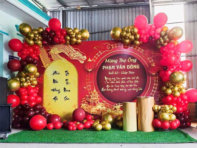 Backdrop Chữ Thọ Ấn Tượng