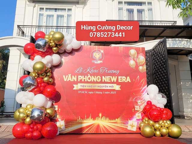 Mẫu backdrop khai trương đẹp