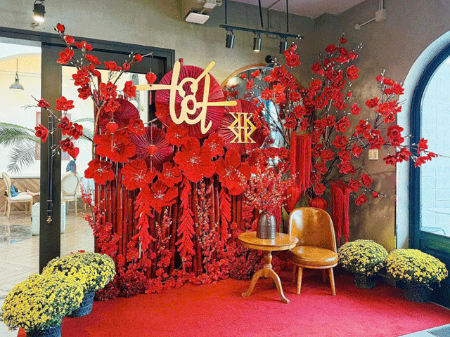Mẫu Tiểu Cảnh Tết Sảnh Khách Sạn