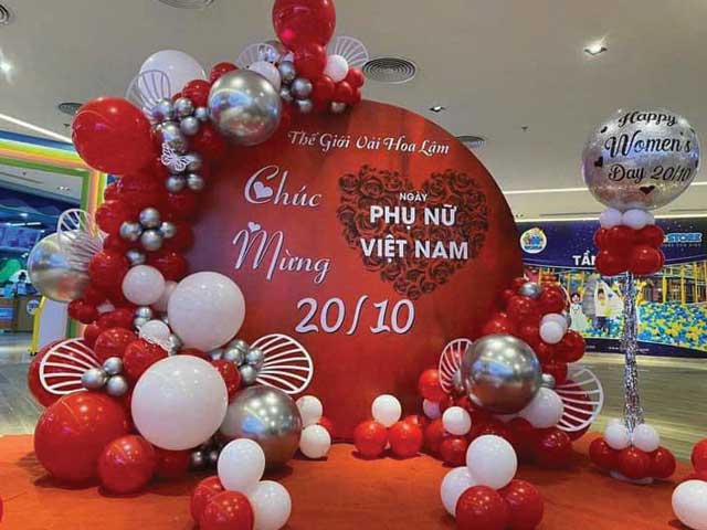 Mẫu trang trí chúc mừng ngày Phụ nữ Việt Nam 20 tháng 10