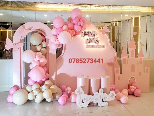 Mẫu Trang Trí Sinh Nhật Màu Hồng Pastel