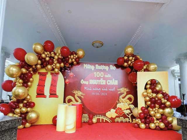 Thi Công Phông Nền Tiệc Mừng Thọ Đẹp Thi Công Phông Nền Tiệc Mừng Thọ Đẹp