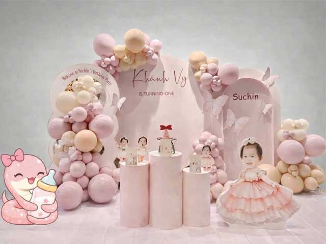 Phông Nền Chụp Hình Sinh Nhật Bé Gái Theo Yêu Cầu