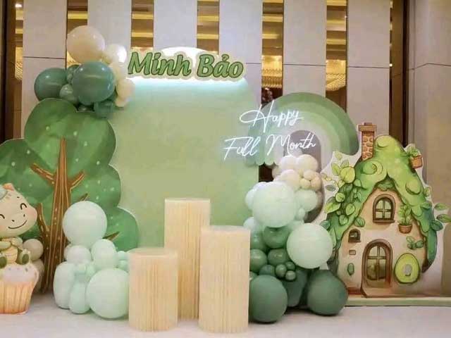 Phông Nền Trang Trí Tiệc Đầy Tháng Cho Bé