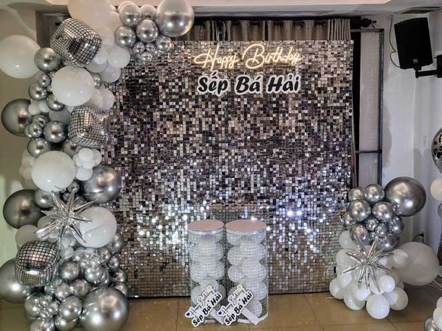 Rèm sequin backdrop sinh nhật