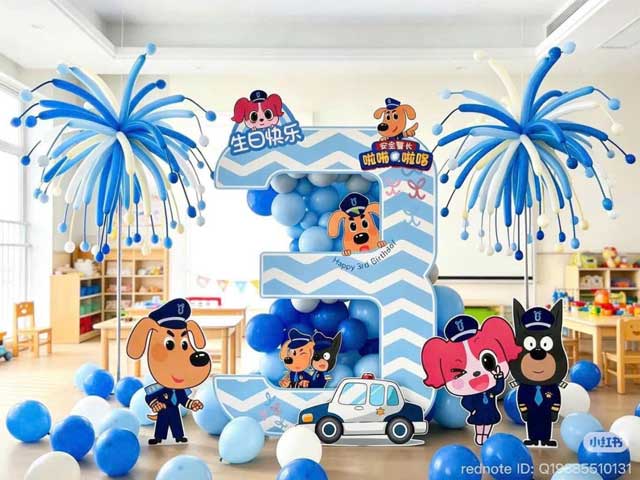 Set bóng trang trí sinh nhật cho bé trai 3 tuổi tại nhà Set bóng trang trí sinh nhật cho bé trai 3 tuổi tại nhà