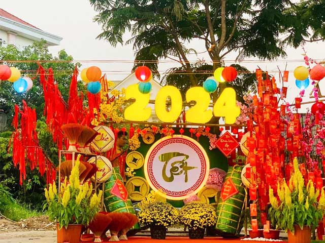 Thi Công Tiểu Cảnh Tết Ngoài Trời