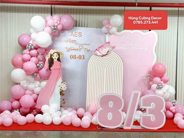 Trang Trí Bong Bóng 8/3 Đẹp