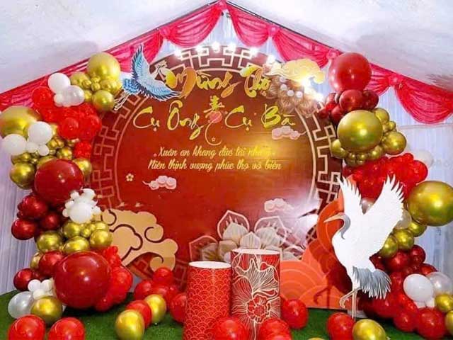 Trang Trí Cổng Bong Bóng Mừng Thọ