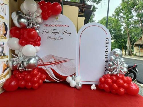 Background khai trương tại Hóc Môn