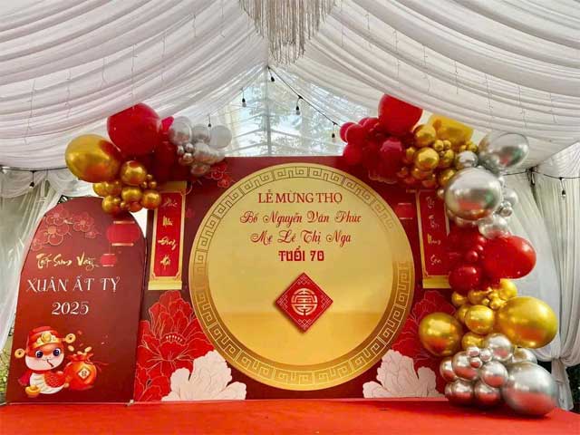 Background Trang Trí Tiệc Mừng Thọ Mẹ