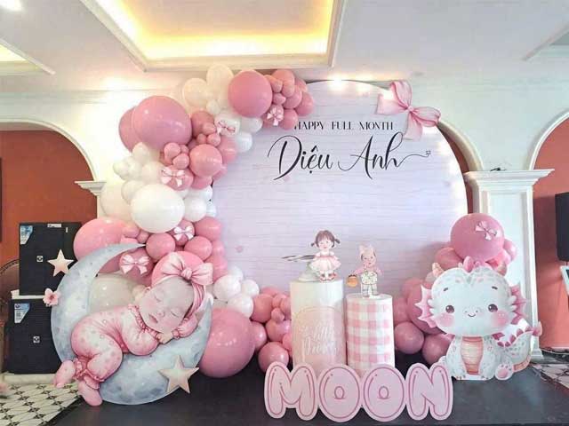 Trang Trí Sinh Nhật Bé Gái 1 Tuổi