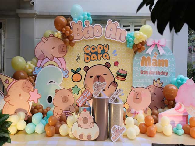 Trang trí sinh nhật cho bé chủ đề capybara