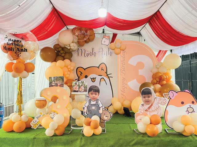 Trang trí sinh nhật cho bé trai tuổi Dần tại Quảng Ngãi