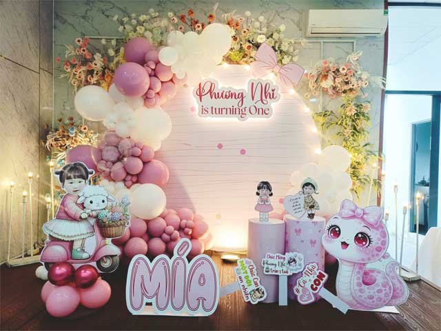 Trang Trí Sinh Nhật Bé Gái Đơn Giản Tại Hóc Môn