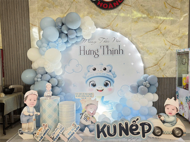 Trang Trí Sinh Nhật Thôi Nôi Cho Bé Trai